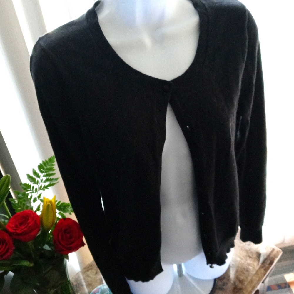 Great simple black button up sweater